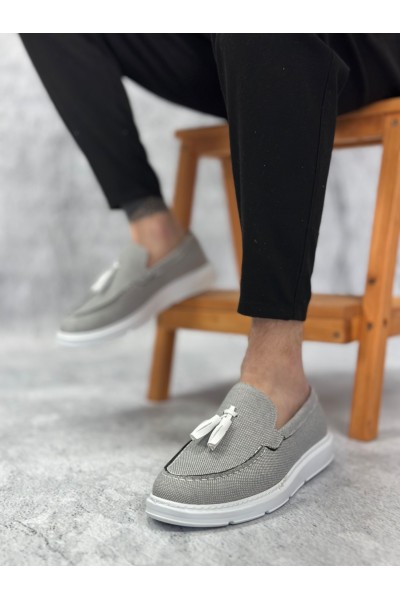 BA0005 Bağcıksız Yüksek Taban Klasik Keten Füme Püsküllü Erkek Ayakkabı BA0005 Bağcıksız Yüksek Taban Klasik Keten Füme Püsküllü Erkek Ayakkabı