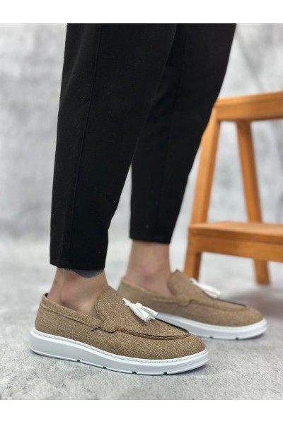 BA0005 Bağcıksız Yüksek Taban Klasik Keten Hardal Püsküllü Erkek Ayakkabı BA0005 Bağcıksız Yüksek Taban Klasik Keten Hardal Püsküllü Erkek Ayakkabı