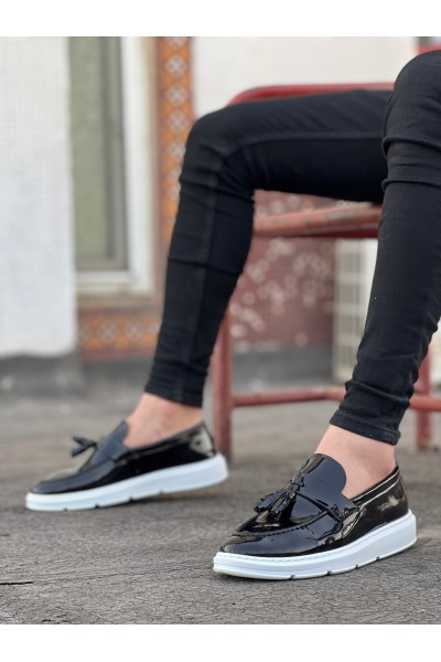 BA0005 Bağcıksız Yüksek Taban Klasik Rugan Kemerli Püsküllü Corcik Erkek Ayakkabı BA0005 Bağcıksız Yüksek Taban Klasik Rugan Kemerli Püsküllü Corcik Erkek Ayakkabı