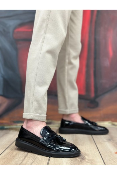 BA0005 Bağcıksız Yüksek Taban Klasik Rugan Kemerli Püsküllü Erkek Ayakkabı BA0005 Bağcıksız Yüksek Taban Klasik Rugan Kemerli Püsküllü Erkek Ayakkabı