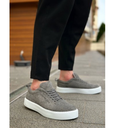 BA0104 Bağcıklı Gri Süet Beyaz Taban Spor Klasik Erkek Ayakkabı BA0104 Bağcıklı Gri Süet Beyaz Taban Spor Klasik Erkek Ayakkabı