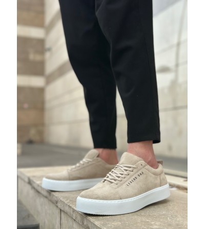 BA0104 Bağcıklı Krem Süet Beyaz Taban Spor Klasik Erkek Ayakkabı BA0104 Bağcıklı Krem Süet Beyaz Taban Spor Klasik Erkek Ayakkabı