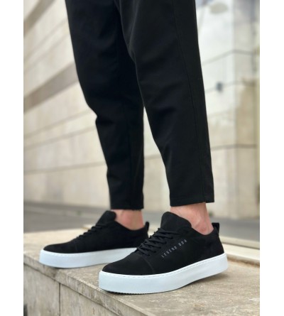 BA0104 Bağcıklı Siyah Süet Beyaz Taban Spor Klasik Erkek Ayakkabı BA0104 Bağcıklı Siyah Süet Beyaz Taban Spor Klasik Erkek Ayakkabı