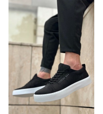 BA0104 Bağcıklı Siyah Süet Beyaz Taban Spor Klasik Erkek Ayakkabı BA0104 Bağcıklı Siyah Süet Beyaz Taban Spor Klasik Erkek Ayakkabı