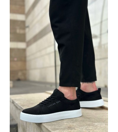 BA0104 Bağcıklı Siyah Süet Beyaz Taban Spor Klasik Erkek Ayakkabı BA0104 Bağcıklı Siyah Süet Beyaz Taban Spor Klasik Erkek Ayakkabı