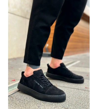 BA0104 Bağcıklı Siyah Süet Spor Klasik Erkek Ayakkabı