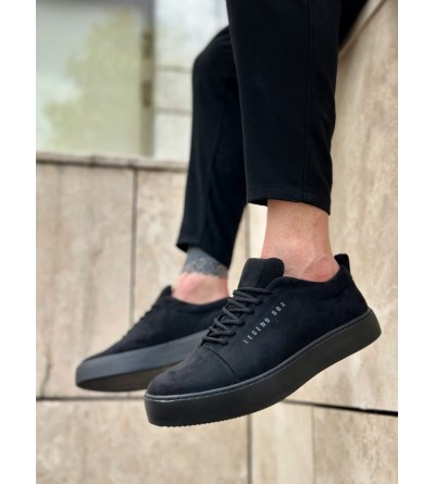 BA0104 Bağcıklı Siyah Süet Spor Klasik Erkek Ayakkabı