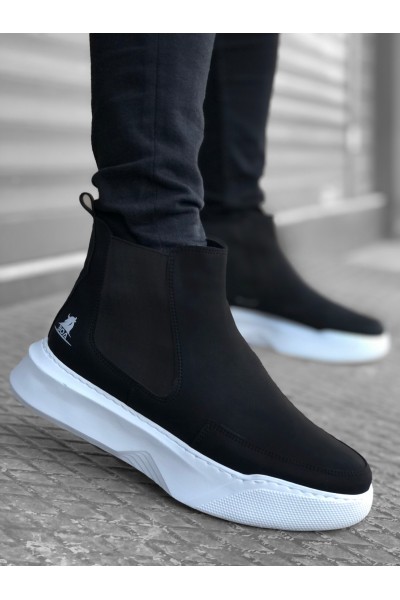 BA0150 Bağcıksız Bantlı Erkek Yüksek Taban Siyah Spor Bot BA0150 Bağcıksız Bantlı Erkek Yüksek Taban Siyah Spor Bot