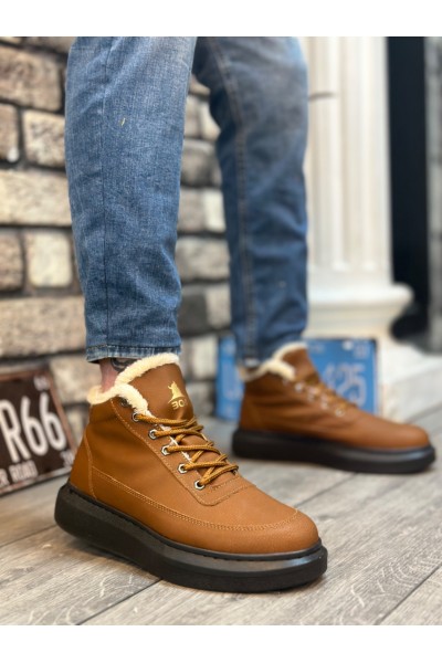 BA0151 İçi Kürklü Bağcıklı Açık Taba Erkek Tarz Spor Bot BA0151 İçi Kürklü Bağcıklı Açık Taba Erkek Tarz Spor Bot