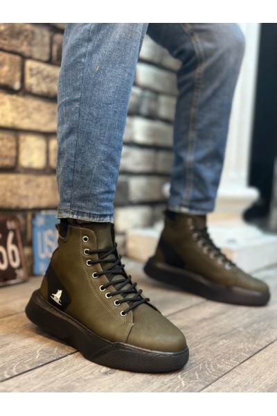 BA0155 Bağcıklı Erkek Yüksek Taban Haki Spor Bot BA0155 Bağcıklı Erkek Yüksek Taban Haki Spor Bot