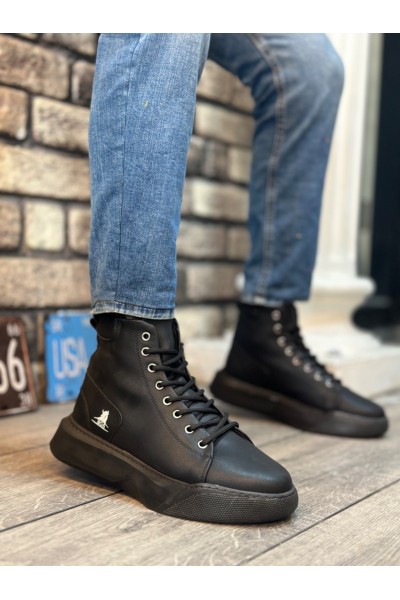 BA0155 Bağcıklı Erkek Yüksek Taban Siyah Spor Bot BA0155 Bağcıklı Erkek Yüksek Taban Siyah Spor Bot