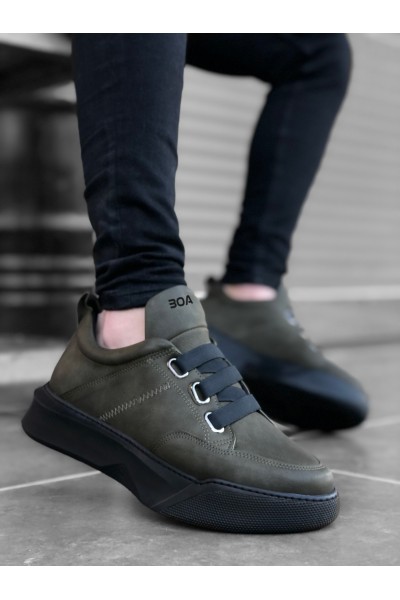 BA0160 Bantlı Erkek Yüksek Taban Haki Spor Ayakkabı BA0160 Bantlı Erkek Yüksek Taban Haki Spor Ayakkabı