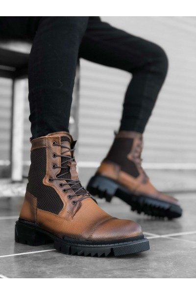 BA0183 İçi Dışı Hakiki Deri Taba Erkek Postal Bot BA0183 İçi Dışı Hakiki Deri Taba Erkek Postal Bot