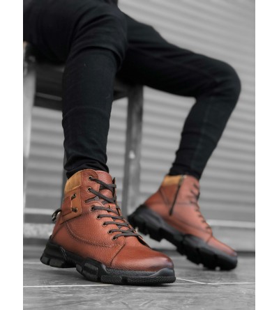 BA0184 İçi Dışı Hakiki Deri Taba Erkek Fermuarlı Yarım Bot BA0184 İçi Dışı Hakiki Deri Taba Erkek Fermuarlı Yarım Bot