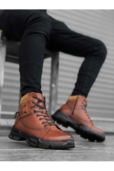 BA0184 İçi Dışı Hakiki Deri Taba Erkek Fermuarlı Yarım Bot BA0184 İçi Dışı Hakiki Deri Taba Erkek Fermuarlı Yarım Bot