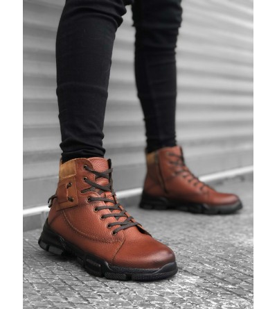 BA0184 İçi Dışı Hakiki Deri Taba Erkek Fermuarlı Yarım Bot BA0184 İçi Dışı Hakiki Deri Taba Erkek Fermuarlı Yarım Bot