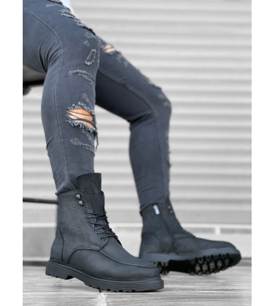 BA0212 İçi Dışı Hakiki Nubuk Deri Siyah Erkek Bot BA0212 İçi Dışı Hakiki Nubuk Deri Siyah Erkek Bot