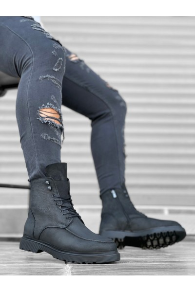 BA0212 İçi Dışı Hakiki Nubuk Deri Siyah Erkek Bot BA0212 İçi Dışı Hakiki Nubuk Deri Siyah Erkek Bot