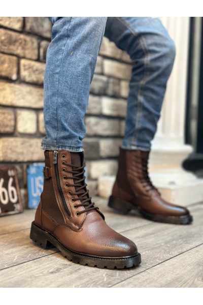 BA0218 Yan Toka Fermuarlı Açık Taba Erkek Spor Klasik Postal Bot BA0218 Yan Toka Fermuarlı Açık Taba Erkek Spor Klasik Postal Bot