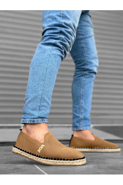 BA0224 BOA Rahat Düz Taban Espadril Örme Triko Taba Günlük Erkek Ayakkabı BA0224 BOA Rahat Düz Taban Espadril Örme Triko Taba Günlük Erkek Ayakkabı