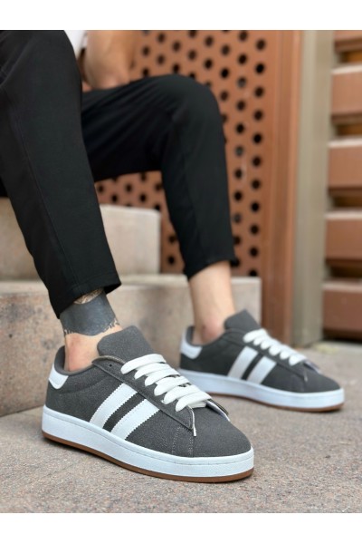 BA0235 BOA İki Çizgili Füme Erkek Günlük Ayakkabı BA0235 BOA İki Çizgili Füme Erkek Günlük Ayakkabı