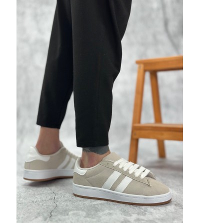 BA0235 BOA İki Çizgili Taş Gri Erkek Günlük Ayakkabı