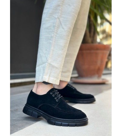 BA0237 Bağcıklı Klasik Siyah Taban  Süet Casual Erkek Ayakkabı