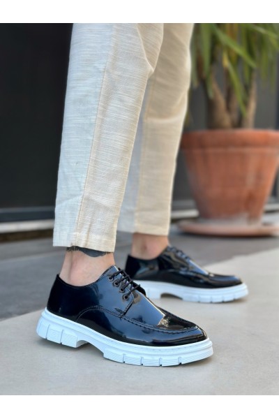 BA0237 Bağcıklı Rugan Klasik Yüksek Taban Siyah Casual Erkek Ayakkabı BA0237 Bağcıklı Rugan Klasik Yüksek Taban Siyah Casual Erkek Ayakkabı