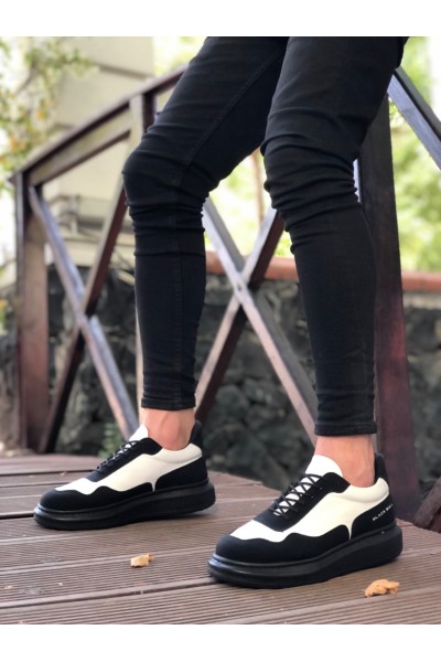 BA0238 BOA Yüksek Taban Siyah Beyaz Bağcıklı Erkek Ayakkabı BA0238 BOA Yüksek Taban Siyah Beyaz Bağcıklı Erkek Ayakkabı