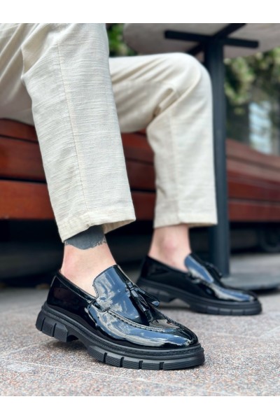 BA0240 Püsküllü Rugan Klasik Yüksek Taban Casual Erkek Ayakkabı BA0240 Püsküllü Rugan Klasik Yüksek Taban Casual Erkek Ayakkabı