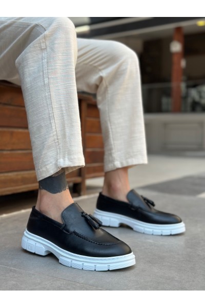 BA0240 Yüksek Taban Klasik Parlak Püsküllü Cilt Siyah Erkek Ayakkabı BA0240 Yüksek Taban Klasik Parlak Püsküllü Cilt Siyah Erkek Ayakkabı