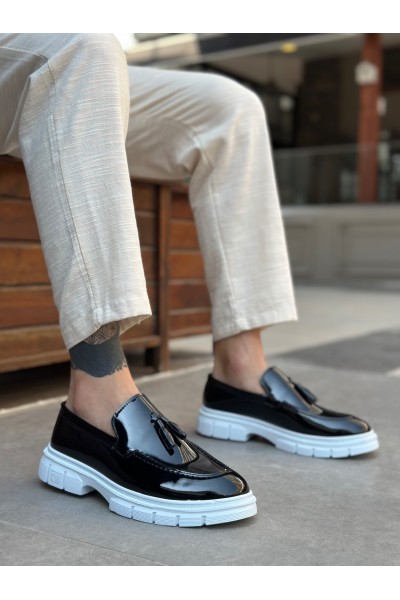 BA0240 Yüksek Taban Klasik Parlak Püsküllü Rugan Siyah Erkek Ayakkabı BA0240 Yüksek Taban Klasik Parlak Püsküllü Rugan Siyah Erkek Ayakkabı