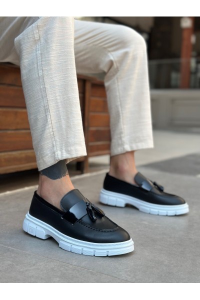 BA0240 Yüksek Taban Klasik Parlak Püsküllü Siyah Erkek Ayakkabı BA0240 Yüksek Taban Klasik Parlak Püsküllü Siyah Erkek Ayakkabı