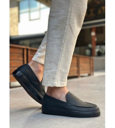 BA0241 Bağcıksız Siyah Taban Cilt Erkek Ayakkabı BA0241 Bağcıksız Siyah Taban Cilt Erkek Ayakkabı