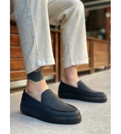 BA0241 Bağcıksız Siyah Taban Cilt Erkek Ayakkabı BA0241 Bağcıksız Siyah Taban Cilt Erkek Ayakkabı