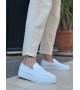 BA0241 Bağcıksız Yüksek Taban Beyaz Cilt Erkek Ayakkabı
