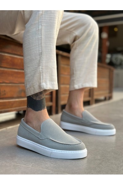 BA0241 Bağcıksız Yüksek Taban Gri Süet Erkek Ayakkabı BA0241 Bağcıksız Yüksek Taban Gri Süet Erkek Ayakkabı