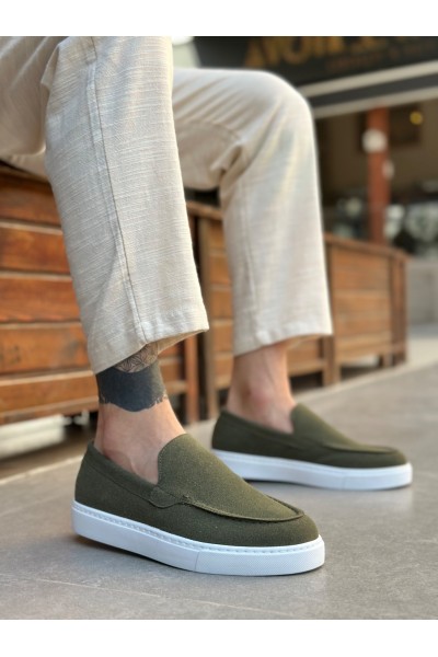 BA0241 Bağcıksız Yüksek Taban Haki Süet Erkek Ayakkabı BA0241 Bağcıksız Yüksek Taban Haki Süet Erkek Ayakkabı