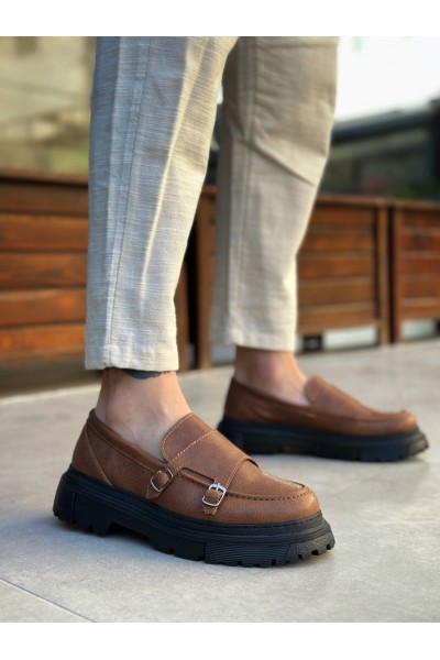 BA0242 Tokalı Klasik Yüksek Siyah Taban Taba Erkek Ayakkabı