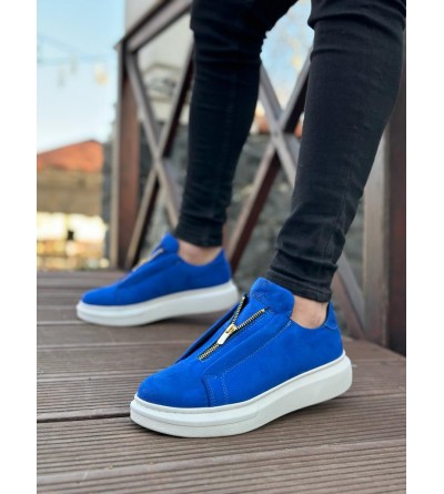 BA0310 BOA Kalın Süet Yüksek Taban Fermuarlı Mavi Erkek Ayakkabı BA0310 BOA Kalın Süet Yüksek Taban Fermuarlı Mavi Erkek Ayakkabı