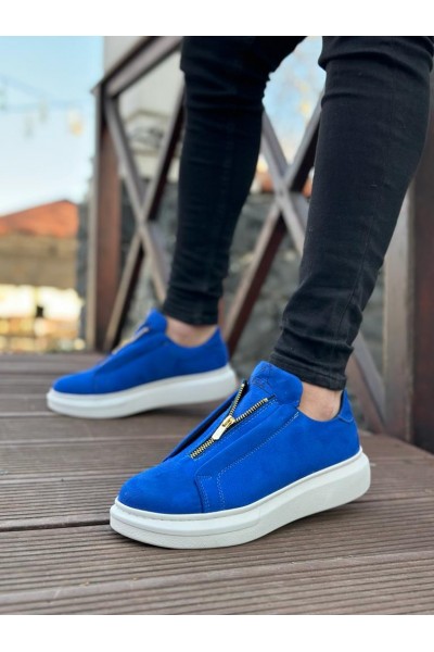 BA0310 BOA Kalın Süet Yüksek Taban Fermuarlı Mavi Erkek Ayakkabı BA0310 BOA Kalın Süet Yüksek Taban Fermuarlı Mavi Erkek Ayakkabı