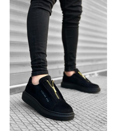 BA0310 BOA Kalın Süet Yüksek Taban Fermuarlı Siyah Siyah Erkek Ayakkabı BA0310 BOA Kalın Süet Yüksek Taban Fermuarlı Siyah Siyah Erkek Ayakkabı