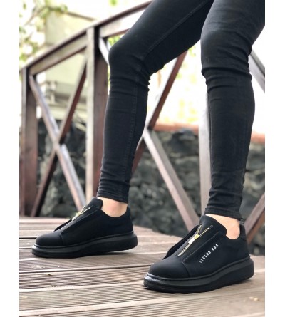 BA0310 BOA Kalın Yüksek Taban Fermuarlı Siyah Siyah Erkek Ayakkabı BA0310 BOA Kalın Yüksek Taban Fermuarlı Siyah Siyah Erkek Ayakkabı