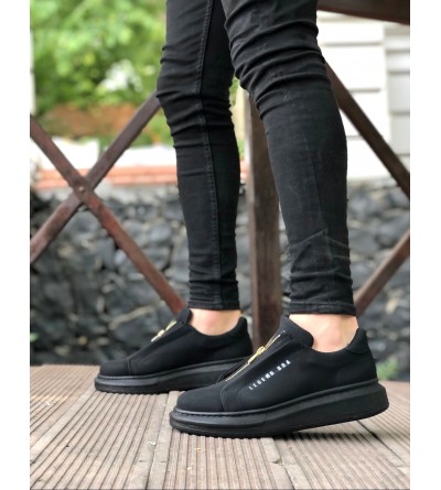 BA0310 BOA Kalın Yüksek Taban Fermuarlı Siyah Siyah Erkek Ayakkabı BA0310 BOA Kalın Yüksek Taban Fermuarlı Siyah Siyah Erkek Ayakkabı