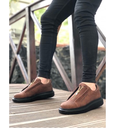 BA0310 BOA Kalın Yüksek Taban Fermuarlı Taba Siyah Erkek Ayakkabı BA0310 BOA Kalın Yüksek Taban Fermuarlı Taba Siyah Erkek Ayakkabı