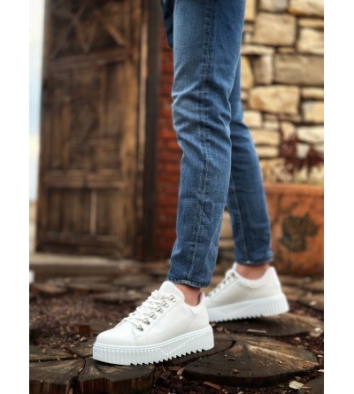 BA0505 Çengel Bağcıklı Beyaz Renk Yüksek Tabanlı Günlük Ayakkabı BA0505 Çengel Bağcıklı Beyaz Renk Yüksek Tabanlı Günlük Ayakkabı