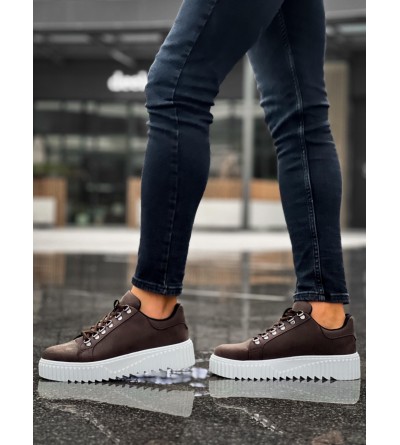 BA0505 Çengel Bağcıklı Kahverengi Beyaz Tabanlı Günlük Ayakkabı BA0505 Çengel Bağcıklı Kahverengi Beyaz Tabanlı Günlük Ayakkabı