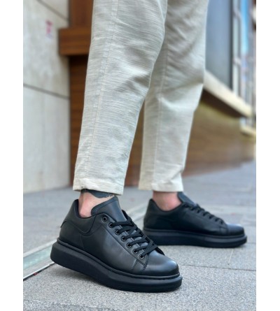 BA0547 BOA Kalın Yüksek Taban Siyah Bağcıklı Spor Erkek Ayakkabı BA0547 BOA Kalın Yüksek Taban Siyah Bağcıklı Spor Erkek Ayakkabı