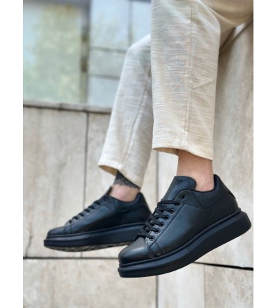 BA0547 BOA Kalın Yüksek Taban Siyah Bağcıklı Spor Erkek Ayakkabı BA0547 BOA Kalın Yüksek Taban Siyah Bağcıklı Spor Erkek Ayakkabı