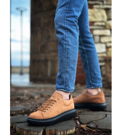 BA0547 BOA Kalın Yüksek Taban Taba Siyah Süet Bağcıklı Spor Erkek Ayakkabı BA0547 BOA Kalın Yüksek Taban Taba Siyah Süet Bağcıklı Spor Erkek Ayakkabı